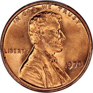 image for: 1970-S 1c PCGS MS66 RD (Large Date)