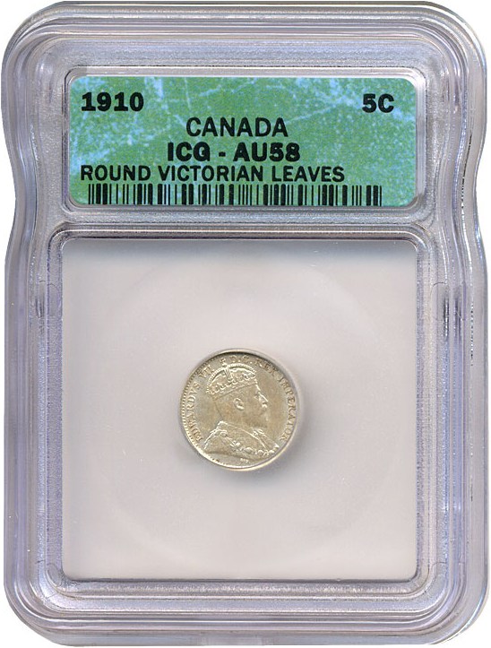 image for: Canada: 1910 5c Round Leaves ICG AU58