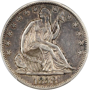 image for: 1858-S 50c PCGS XF40
