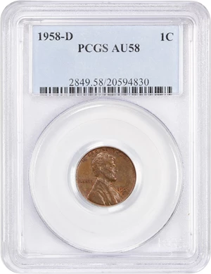 image for: 1958-D 1c PCGS AU58