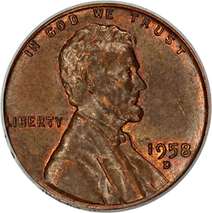 image for: 1958-D 1c PCGS AU58