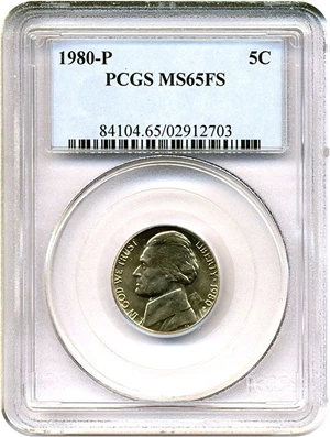 image for: 1980-P 5c PCGS MS65 FS
