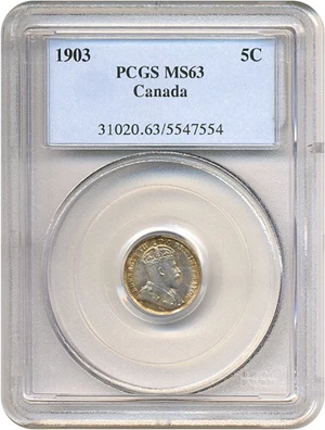 image for: Canada: 1903 5c PCGS MS63