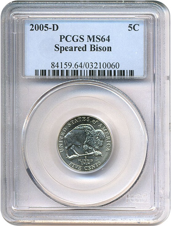 image for: 2005-D 5c Speared Bison PCGS MS64 