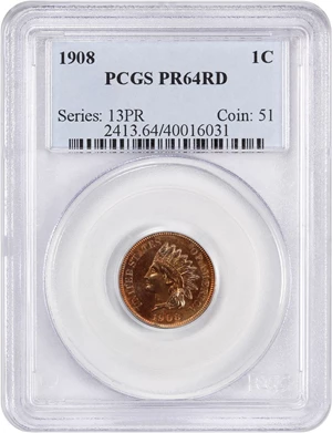 image for: 1908 1c PCGS Proof 64 RD