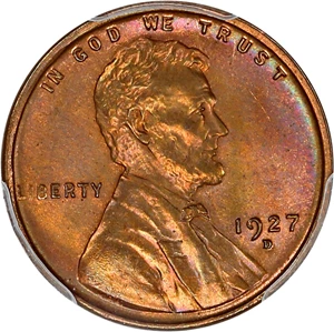 image for: 1927-D 1c PCGS MS65 RB