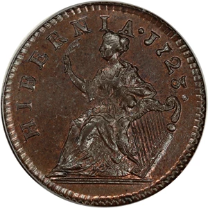 image for: 1723 Hibernia 1/2 P PCGS/CAC MS64 RB