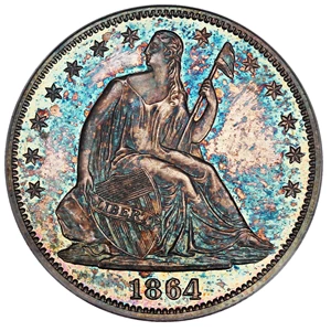 image for: 1864 50c PCGS/CAC Proof 65