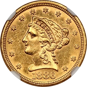 image for: 1886 $2.5 NGC MS60