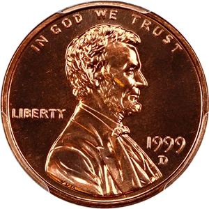 image for: 1999-D 1c PCGS MS67 RD