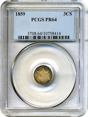 image for: 1859 3cS PCGS Proof 64