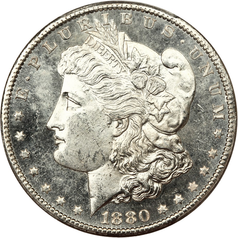image for: 1880-CC $1 PCGS MS64 DMPL (8/High 7)