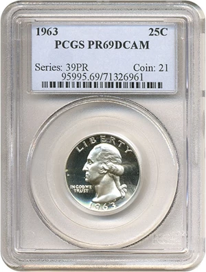 image for: 1963 25c PCGS Proof 69 DCameo