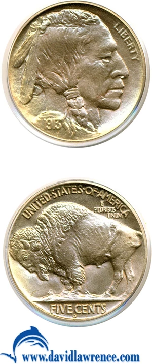 image for: 1913-D 5c Type 2 PCGS MS67