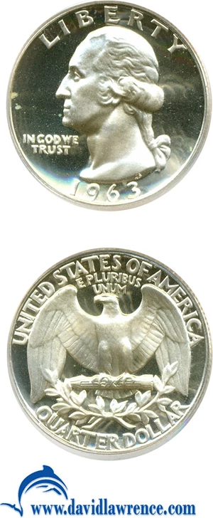 image for: 1963 25c PCGS Proof 69 DCameo