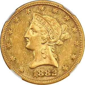 image for: 1882-O $10 NGC AU55