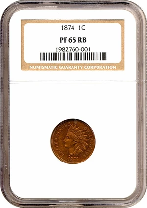 image for: 1874 1c NGC Proof 65 RB