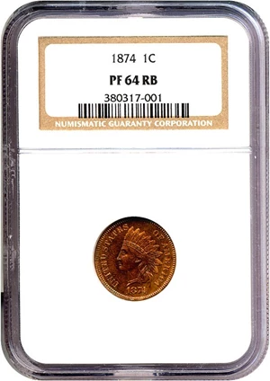 image for: 1874 1c NGC Proof 64 RB