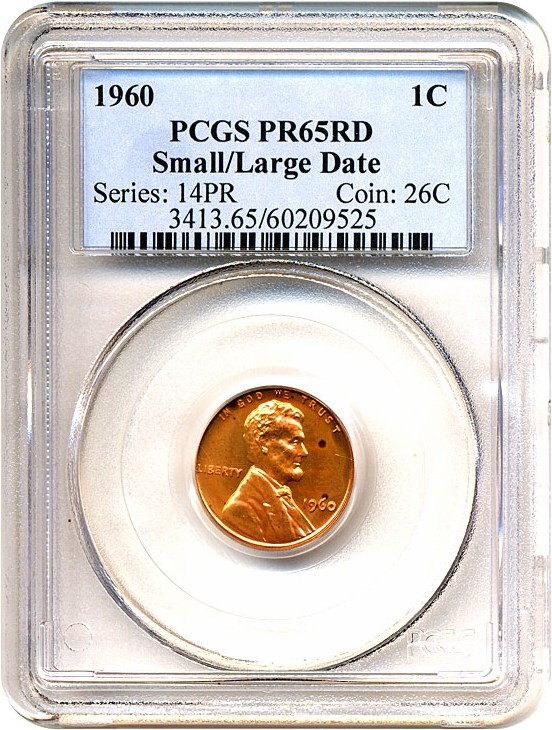 image for: 1960 1c Small/Large Date PCGS Proof 65 RD