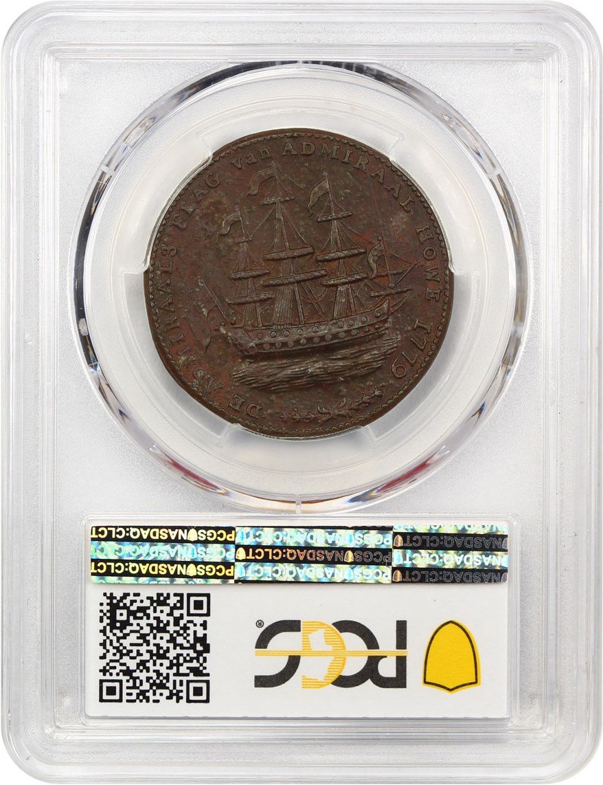 image for: Rhode Island Ship Token PCGS MS60 BN (Wreath Below)