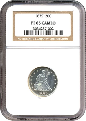image for: 1875 20c NGC Proof 65 Cameo