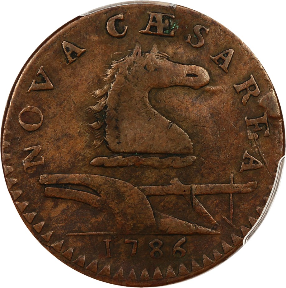 image for: 1786 New Jersey PCGS VF30 (Narrow Shield, Straight Plow Beam)