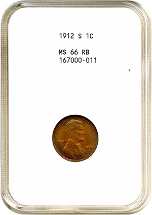 image for: 1912-S 1c NGC MS66 RB