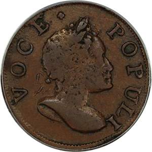 image for: 1760 Voce Populi Halfpenny PCGS VF35