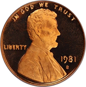 image for: 1981-S 1c PCGS Proof 67 RD DCAM (Type 2)