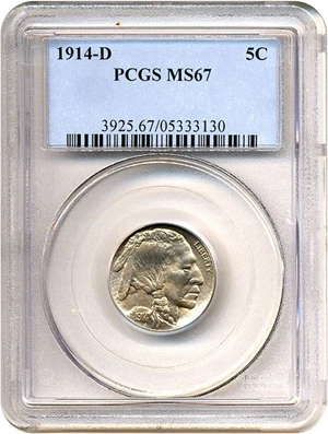 image for: 1914-D 5c PCGS MS67