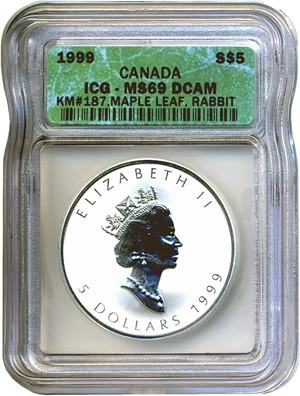 image for: Canada: 1999 $5 Maple Leaf/Pt ICG MS69