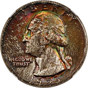 image for: 1953 25c NGC MS67