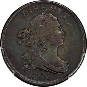 image for: 1804 1/2c PCGS VF30 (Crosslet 4, No Stems)