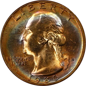 image for: 1980-D 25c NGC MS66