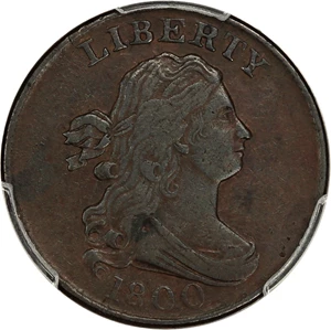 image for: 1800 1/2c PCGS XF Details (Scratch)