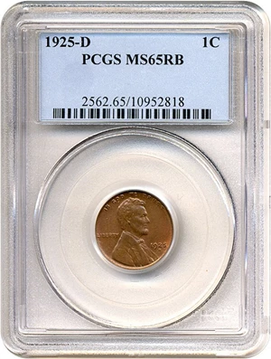 image for: 1925-D 1c PCGS MS65 RB