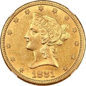 image for: 1881-CC $10 NGC AU55