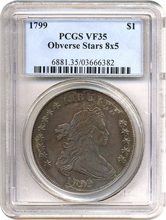 image for: 1799 $1 8X5 Stars PCGS VF35
