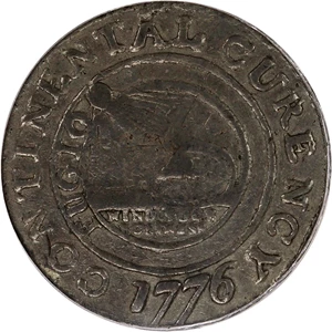 image for: 1776 Continental Dollar $1 PCGS VF25 (CURENCY, Pewter, Retro OGH)