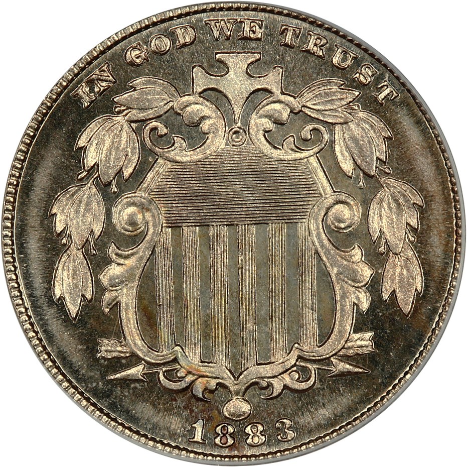 image for: 1883 Shield 5c PCGS/CAC Proof 66 CAM