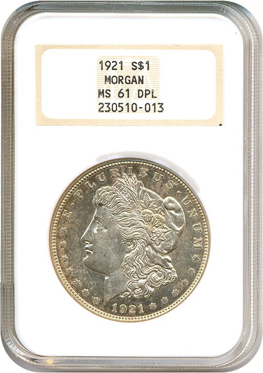 image for: 1921 $1 Morgan NGC MS61 DMPL