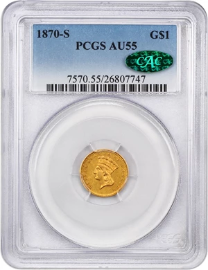image for: 1870-S G$1 PCGS/CAC AU55