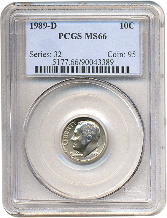 image for: 1989-D 10c  PCGS MS66 