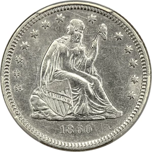 image for: 1860-O 25c PCGS XF Details (Harshly Cleaned)