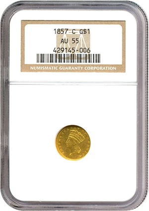 image for: 1857-C G$1 NGC AU55