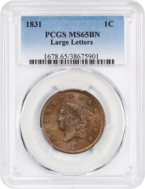 image for: 1831 1c PCGS MS65 BN (Large Letters)
