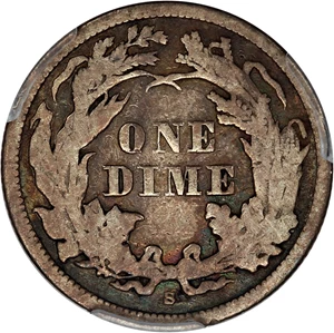 image for: 1862-S 10c PCGS F12