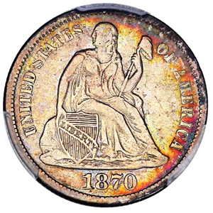 image for: 1870-S 10c PCGS VF25