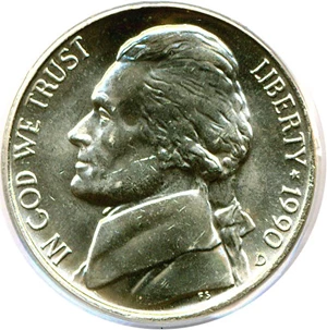 image for: 1990-D 5c PCGS MS64 FS