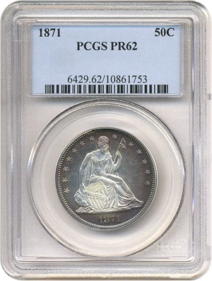 image for: 1871 50c PCGS Proof 62
